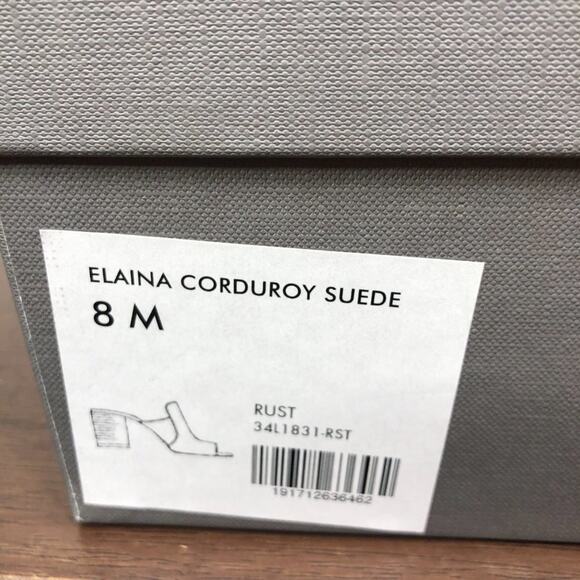 NEW Aquatalia Elaina Corduroy Suede Open Toe Slip On Mules in Rust Women's Sz 8 - Picture 9 of 9